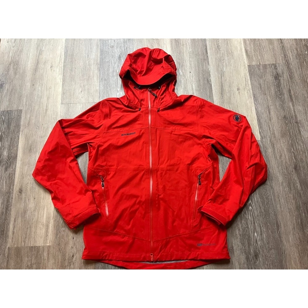 Mammut Hardshell Crater Light Hooded Dry Tech Performance Jacket Red Men's L